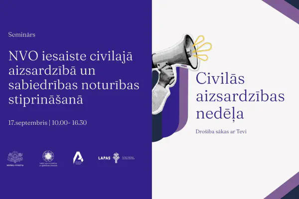 Aicinām uz semināru par NVO iesaisti civilajā aizsardzībā! Aicinām uz semināru par NVO iesaisti civilajā aizsardzībā!