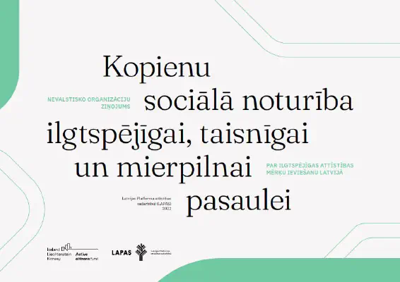 Nevalstisko organizāciju ziņojums par Ilgtspējīgas attīstības mērķu ieviešanu Latvijā (2022)